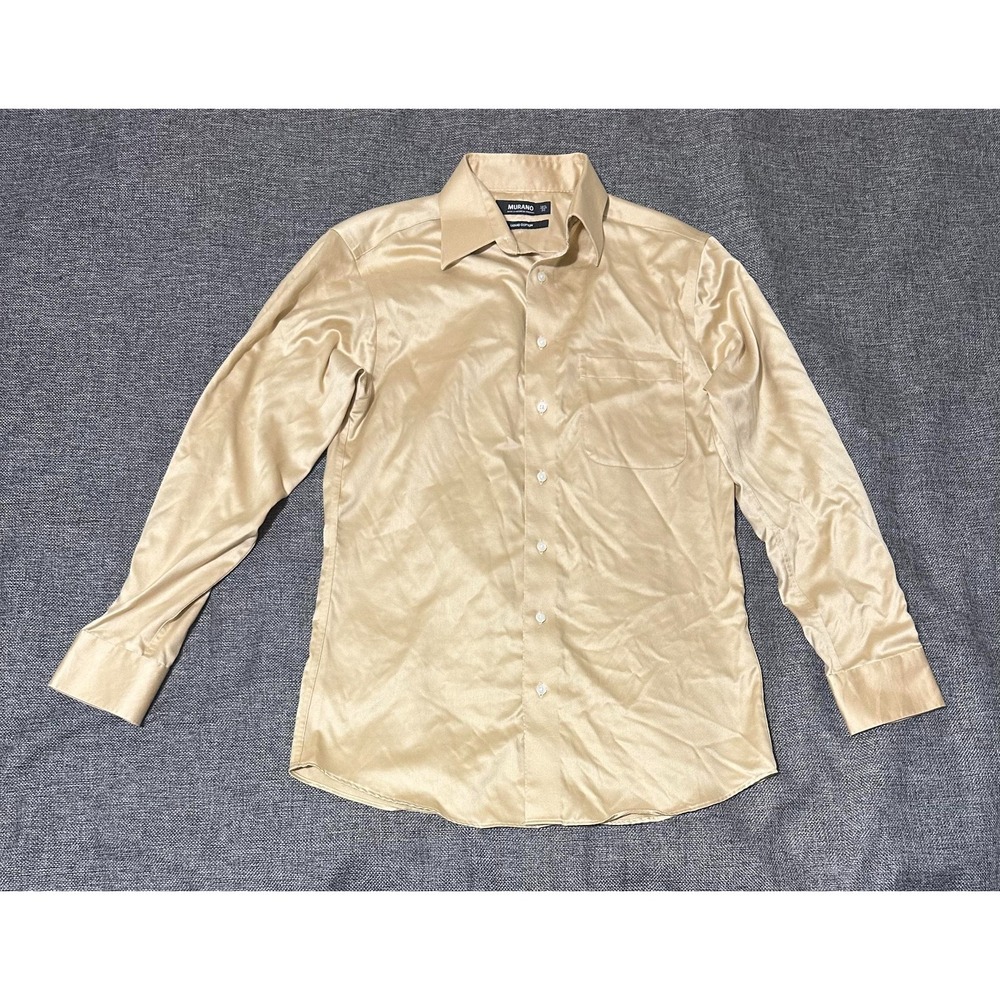Murano Men's 14 1/2‎ 32 Yellow Gold Long Sleeve Shirt